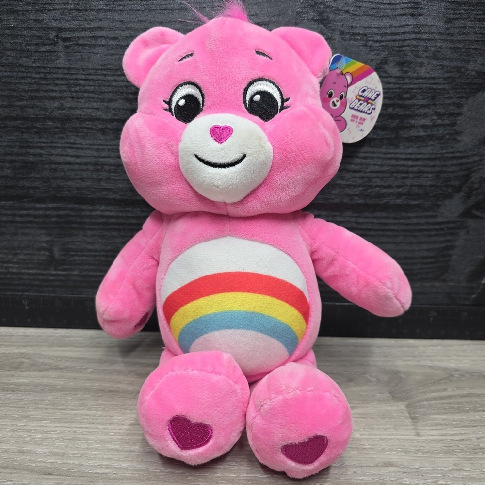 2020 Care Bears Basic Fun Plush 10"‎ Cheer Bear Preowned Clean Pink Stuffed Toy